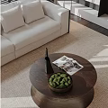 Elegant Modern Living Dining Room Interior With White Sofa Coffee Table And Dining Chairs
