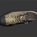 Casual Canvas Shoes Beige Upper With Black Toe Cap Lace Up Design Dark Rubber Sole