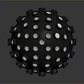 Black Circular Stage Lighting Equipment With Multiple LED Bulbs And Green Lights