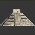 Cartoon Pyramid Scene With Ancient Step Structure And Stone Top Platform 3d model