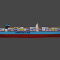 Container Cargo Ship With Blue And Red Hull Loaded With Many Colorful Containers On Deck