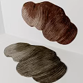 Shaped Rugs in Brown Tones with Wavy Striped Texture Modern Artistic Interior Design