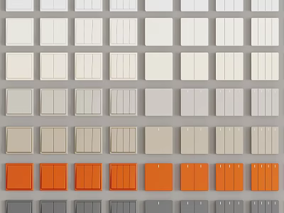 Various Colored Switch Panels With Different Designs Neatly Arranged On 3d model