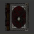 Vintage Hardcover Book With Red Background Spider Web Design White Orb And Decorative Border