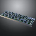 Full Size Mechanical Keyboard With Green Backlit Lighting And Metal Frame Design