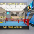 Taekwondo and Boxing Training Gym with Martial Arts Area and Fitness Equipment