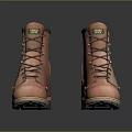 Brown Leather Work Boots with Durable Laces and Thick Rubber Sole for Outdoor Use