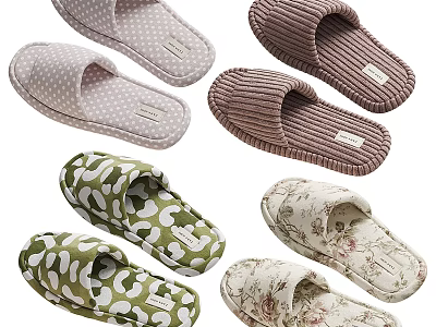 Comfortable Home Slippers With Various Patterns And Multiple Colors For Daily Use 3d model