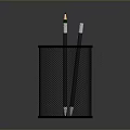 Black Mesh Pen Holder Organizing Green Pencil And Metal Pens For Office Stationery