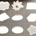 Stylish Ceiling Lights With Various Shapes Including Cloud Flower And Star Designs 3d model