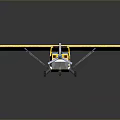 Small Yellow Toy Plane With Yellow Wings Cockpit Wheels And Reflection