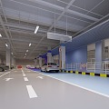 Modern School Underground Parking Student Transfer Area 3d model