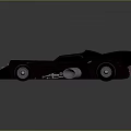Black Batmobile With Streamlined Design Bat Shaped Wings And Front Headlights 3d model