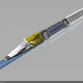 Modern High Speed Train With Streamlined Front White Body And Blue Track