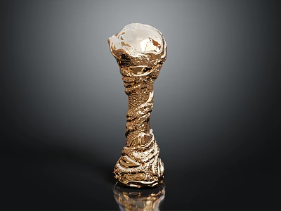 Golden Woven Texture Decorative Living Supplies Ornament With Shiny Base For Home Decor 3d model