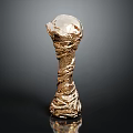 Golden Woven Texture Decorative Living Supplies Ornament With Shiny Base For Home Decor