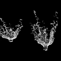 Artistic Garden Ornaments Featuring Water Splashes In Black And White Style