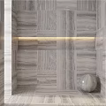 Marble Wall And Floor Components With Embedded Light Strip And Decorative Sphere 3d model