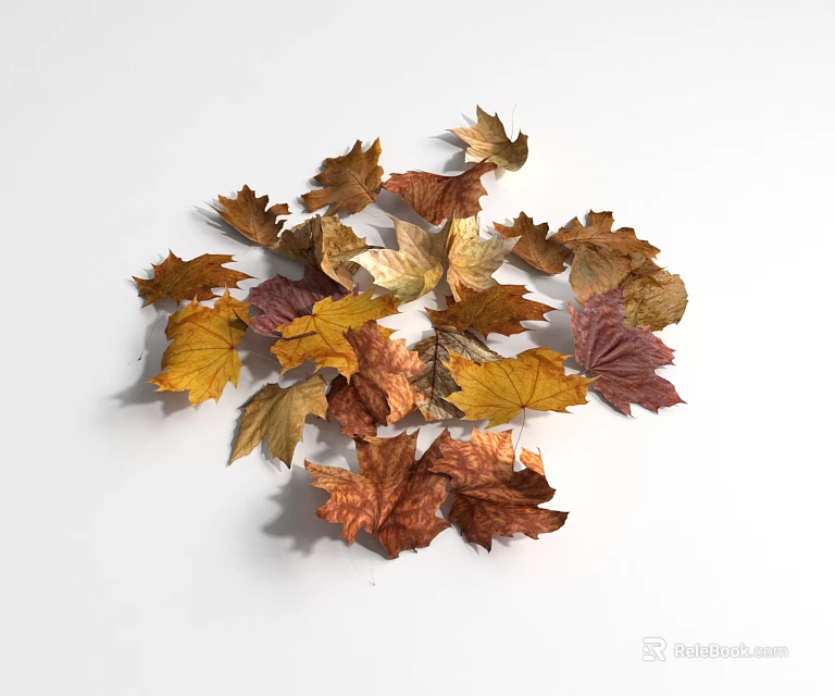 Colorful Autumn Leaves As Natural Ground Cover With Vibrant Red Yellow And Orange Tones 3d model 