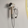 Modern Bathroom Daily Electrical Appliances With Wall Mounted Hair Dryer Holder And Headphones