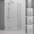 Shower Sauna Modern Design With Glass Enclosure White Tiles And Gray Walls