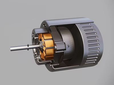 High Performance Air Conditioner Fan Motor Internal Structure With Efficient Mechanical Design 3d model