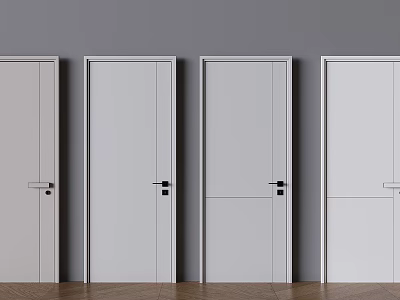 Modern Hinged Doors Design For Home Interior With Various Styles And Handles 3d model