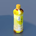 Refreshing Lemon Tea Beverage in Yellow Glass Bottle with Label Packaging Design