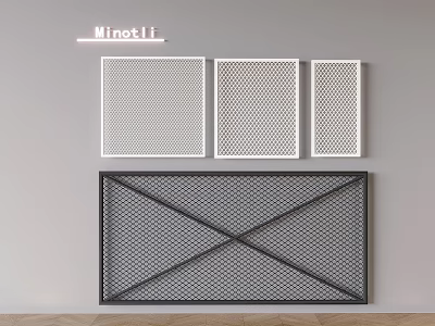 Minotti Grid Pattern Fences In White And Black With Cross Structure Design 3d model