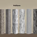 Poliform Decorative Columns With Diverse Textures And Materials For Modern Interior Spaces 3d model