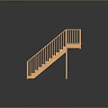 Wooden Staircase Model With Straight Design And Wooden Handrails And Steps