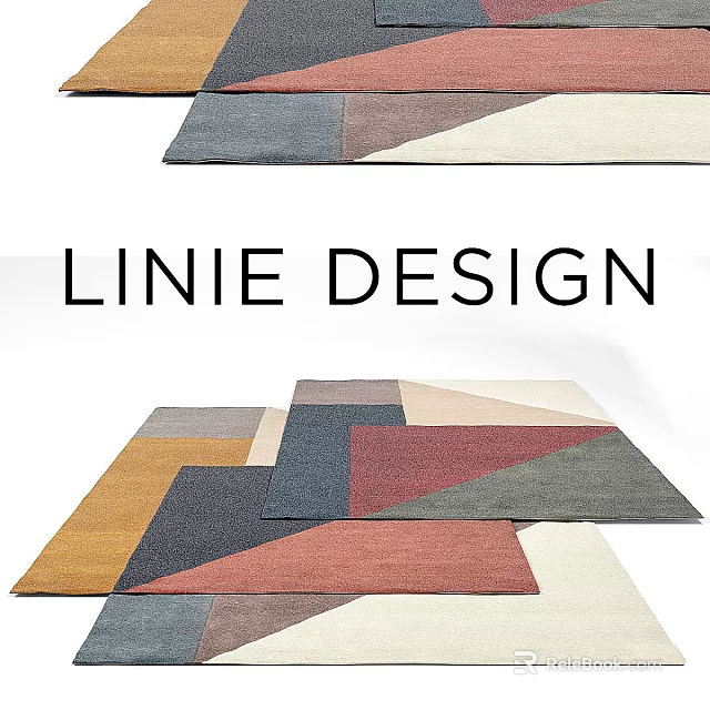 Linie Design Square Rugs Featuring Geometric Patterns And Vibrant Color Combinations 3d model