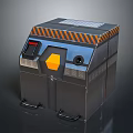 Modern Gray Equipment with Orange Black Stripes and Yellow Hexagon Display and Bottom Handles Structure