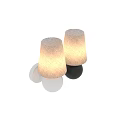 Wall Sconces with Beige Fabric Shades and Spherical Bases in White and Black
