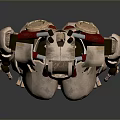 Humanoid Robot With Mechanical Body And Internal Biological Organs Standing In Gray Background