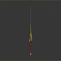 Traditional Decorative Sword With Long Slender Blade Golden Ornaments And Red Wrapped Hilt