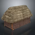 Traditional Thatched Roof Building With Wooden Walls And Rustic Design Elements