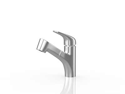 Sleek Modern Chrome Kitchen Faucet With Single Handle And Ergonomic Design 3d model
