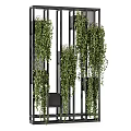 Modern Potted Plants Vertical Garden Design With Black Metal Frame And Green Drooping Vines