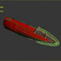 Red Watercraft Hull With Metal Frame And Deck Details For Marine Activities