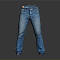 Classic Blue Denim Jeans With Straight Leg Design And Front Pockets