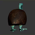 Standing Bird Sculpture With Turquoise Beak Legs And Brown Textured Body
