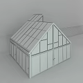 Greenhouse Building Component With Black Structural Frame And Transparent Glass Panels