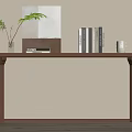 Modern solid wood end view table 3d model