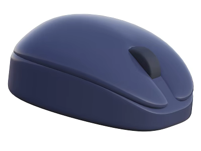 Blue Wireless Computer Mouse With Sleek Ergonomic Design For Office Use 3d model