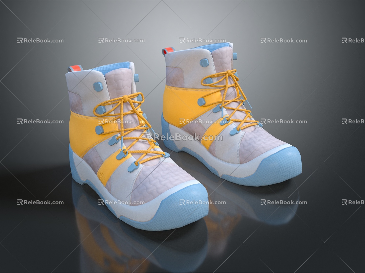 Modern Boots Medium Boots Leather Boots Men's Leather Boots 3d model