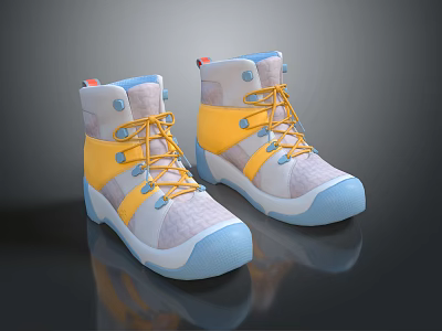 Modern Boots Medium Boots Leather Boots Men's Leather Boots 3d model