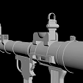 Detailed 3D Rendered Weapon Featuring Rocket Launcher Pistol And Rocket Components