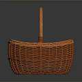 Orange Wicker Basket With Blue Lining And Sturdy Handle For Everyday Use