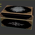 Elegant Decorative Ornament Set With Dark Box Gold Trim And Intricate Patterns